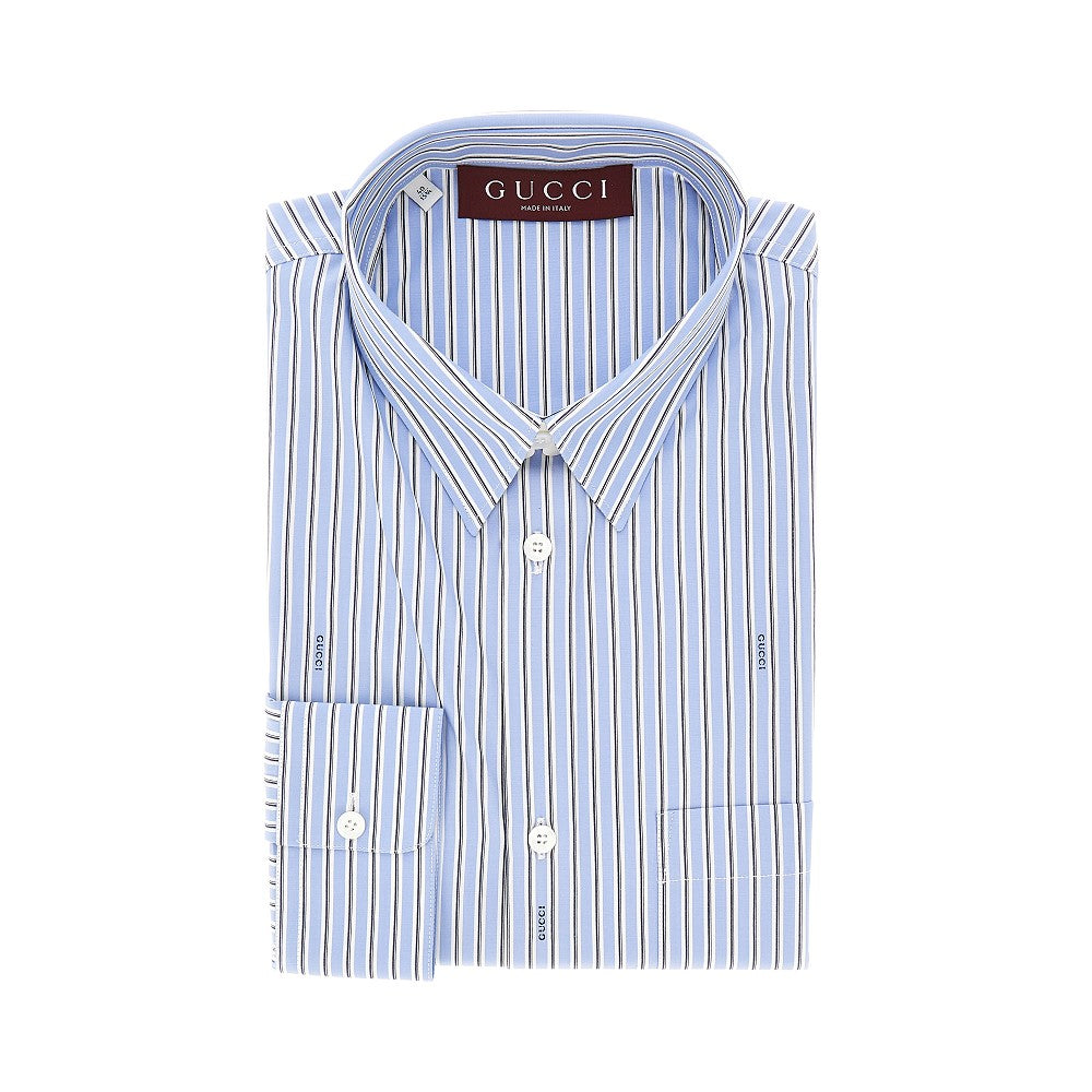 Camicia in popeline di cotone a righe