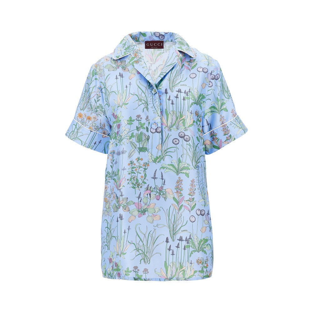 Camicia in seta con stampa floreale