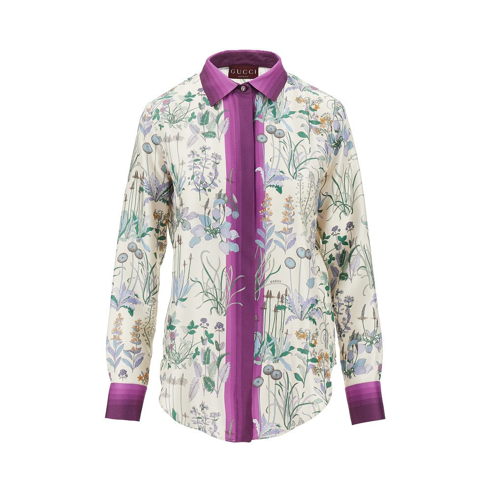 Camicia in seta con stampa floreale