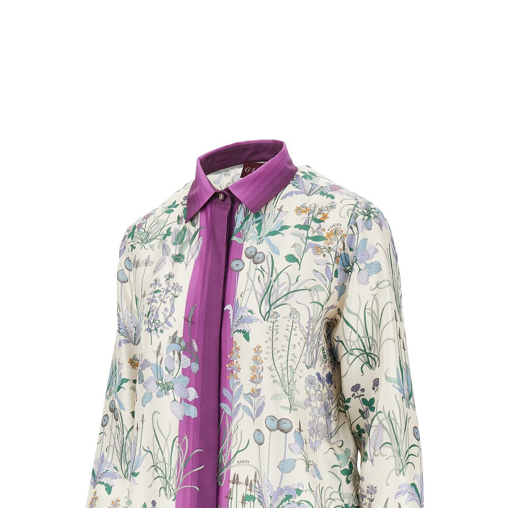 Camicia in seta con stampa floreale