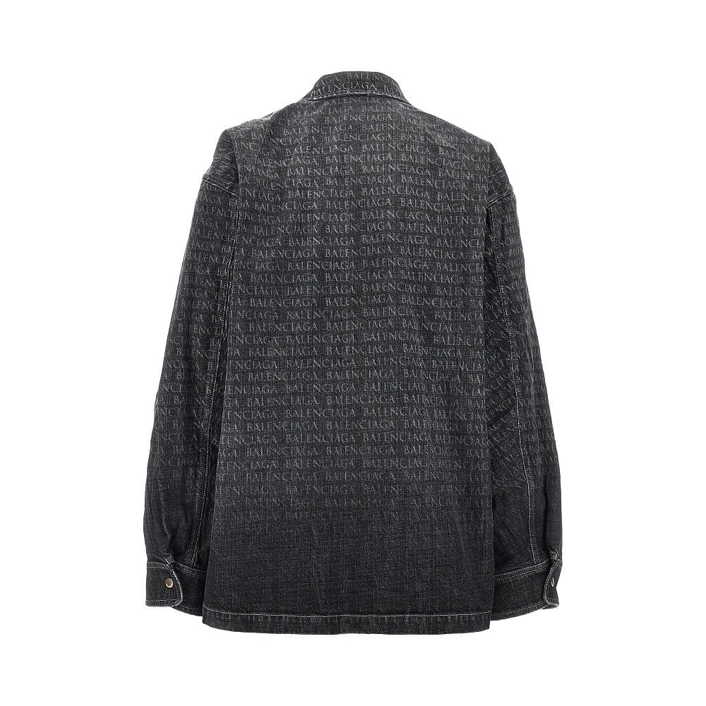 Logo print denim overshirt