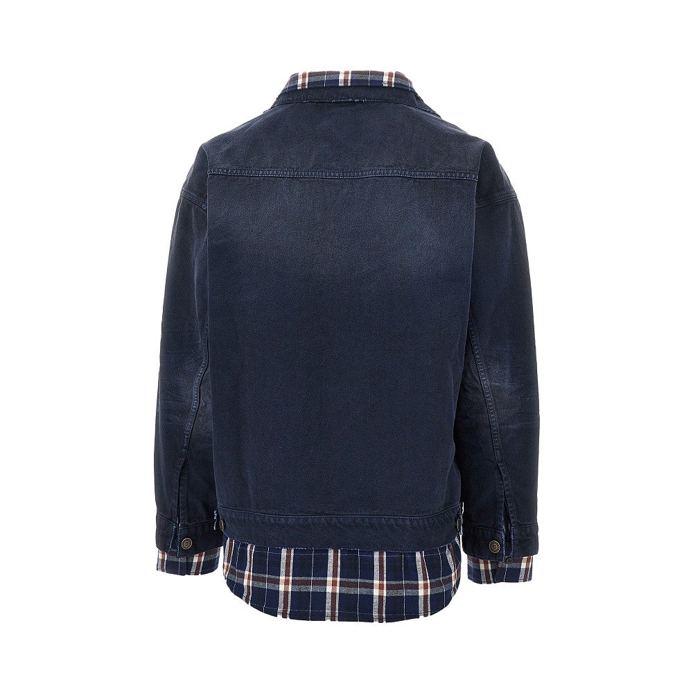 Denim and flannel 'Patched' shirt-jacket