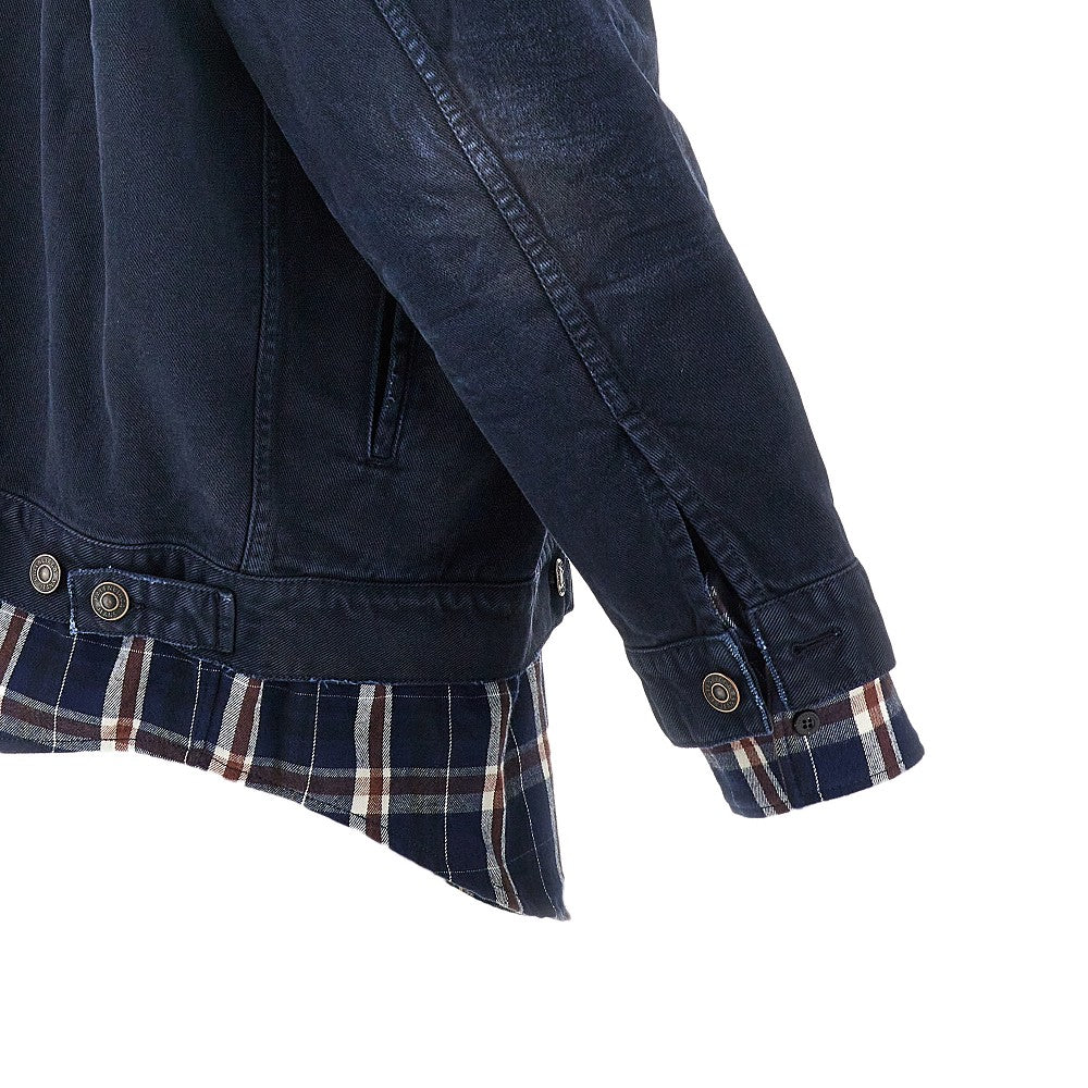 Denim and flannel 'Patched' shirt-jacket