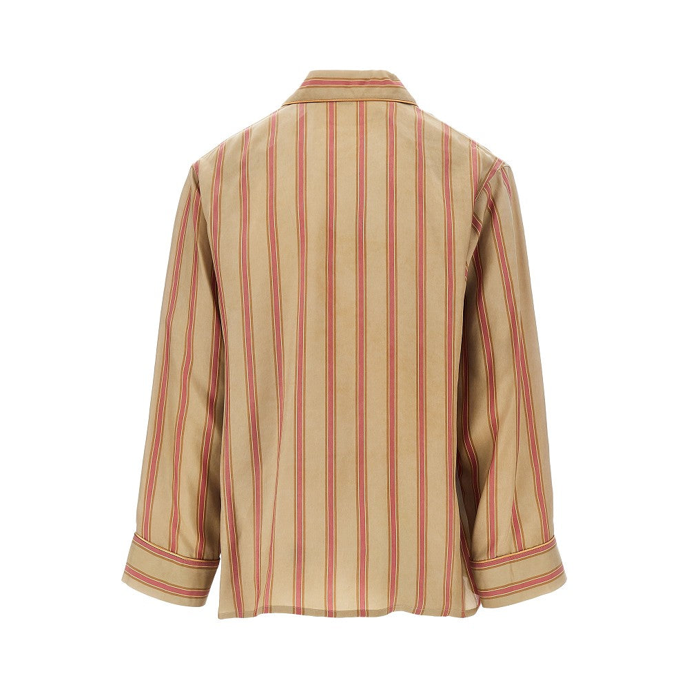 Striped twill pyjama shirt