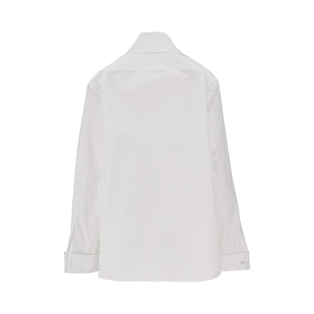 Camicia in popeline con collo lavallière