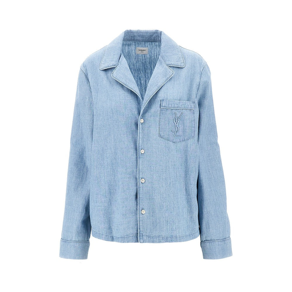 Cambray pyjama shirt with Cassandre logo