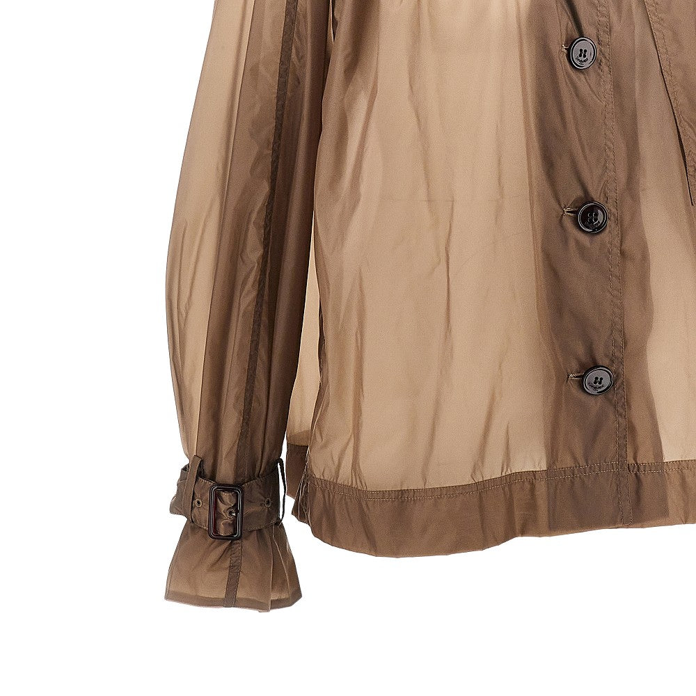 Lavallière collar nylon blouse