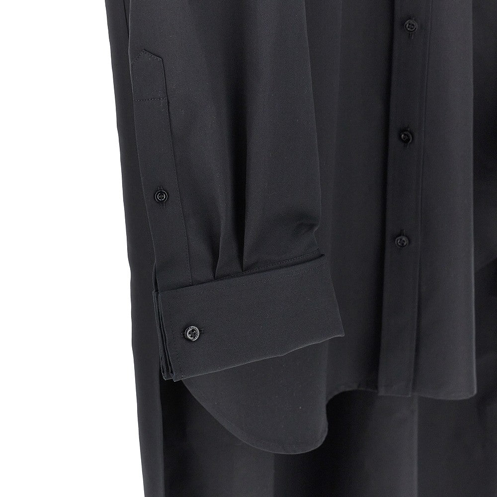 Camicia oversize in popeline con strascico