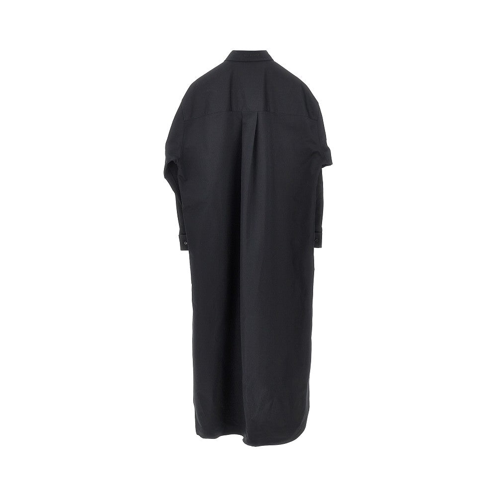 Camicia oversize in popeline con strascico