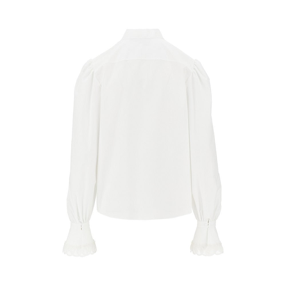 Camicia in Popeline con ricamo in tulle