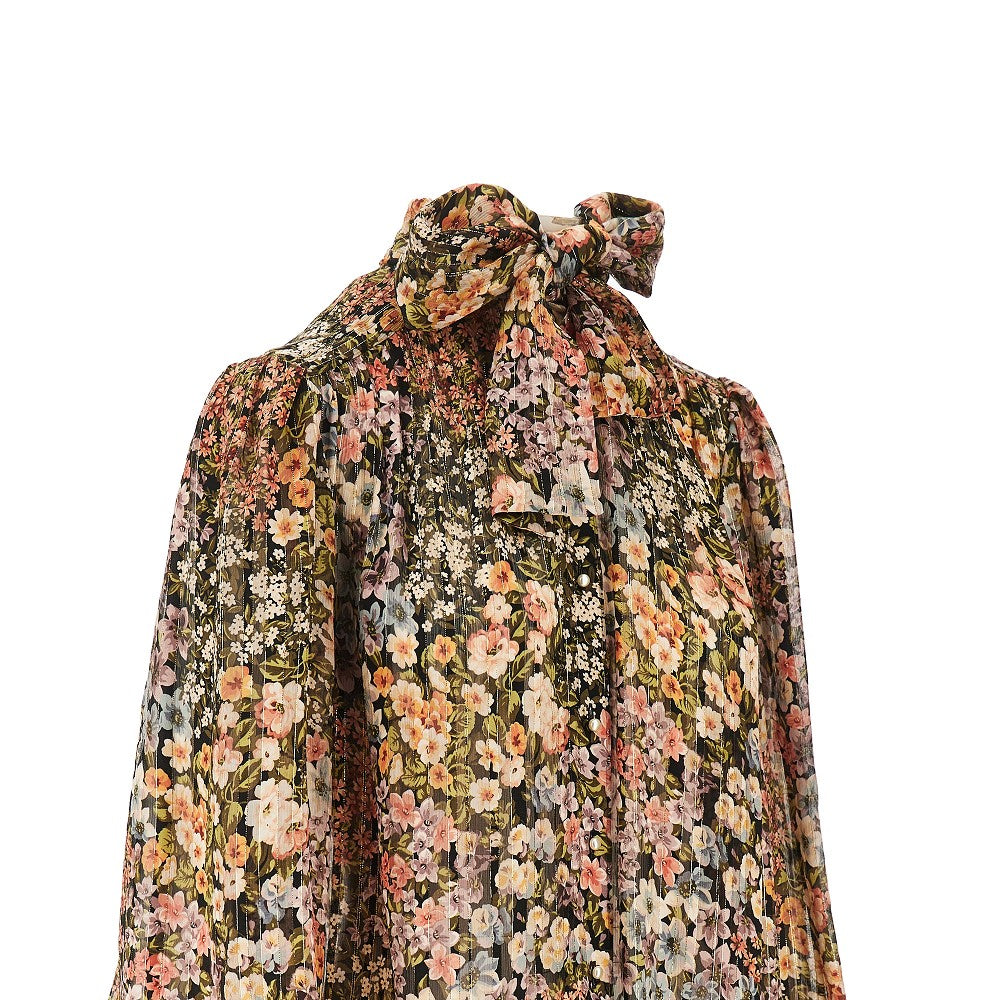 Blusa in Crepe de Chine floreale