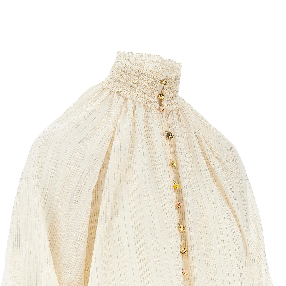 Blusa in cotone e seta 'Aster'