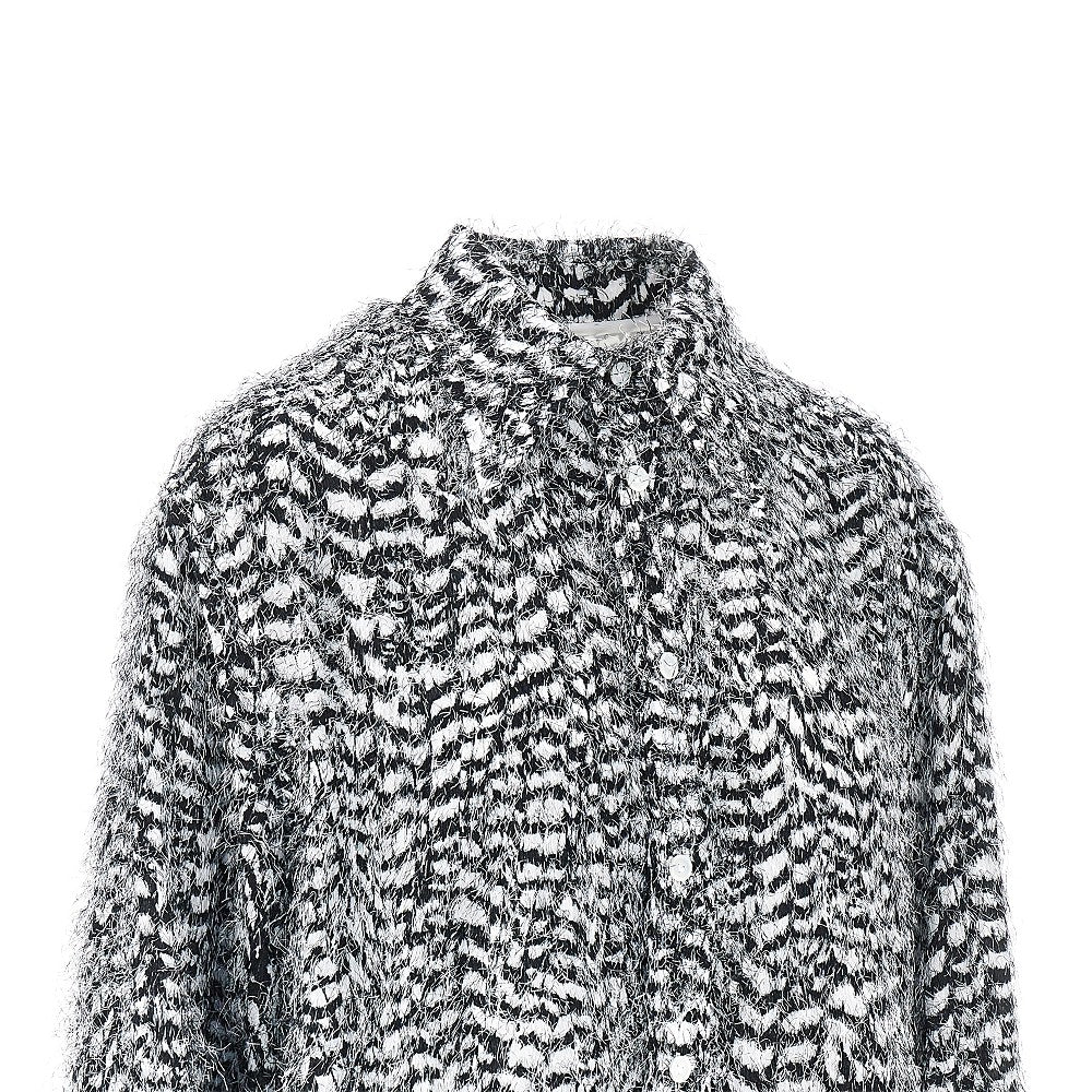 Feather-effect fil coupé viscose shirt