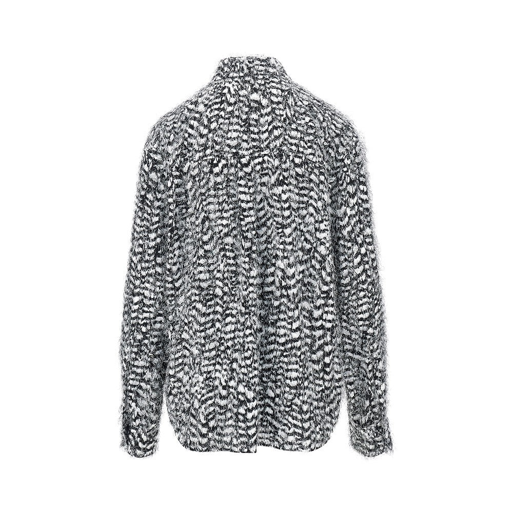 Feather-effect fil coupé viscose shirt