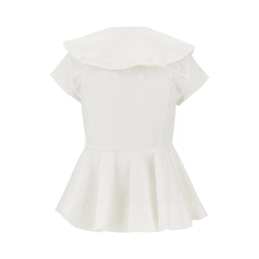 Ruffled cotton shirt