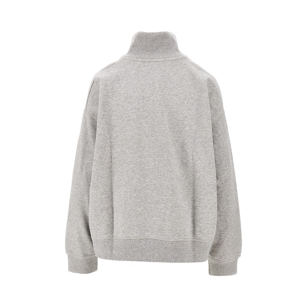 Felpa con mezza zip in cotone biologico