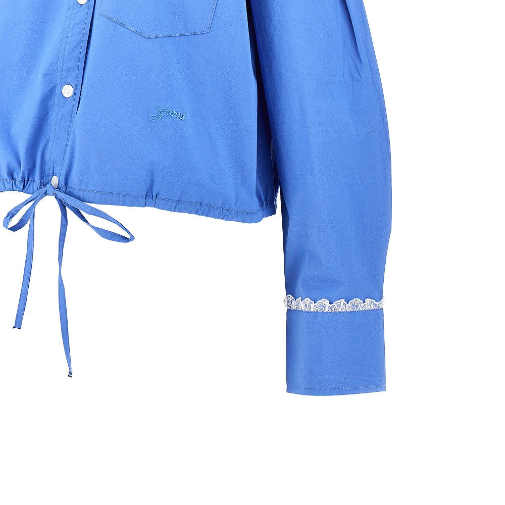 Camicia in popeline con ricamo logo