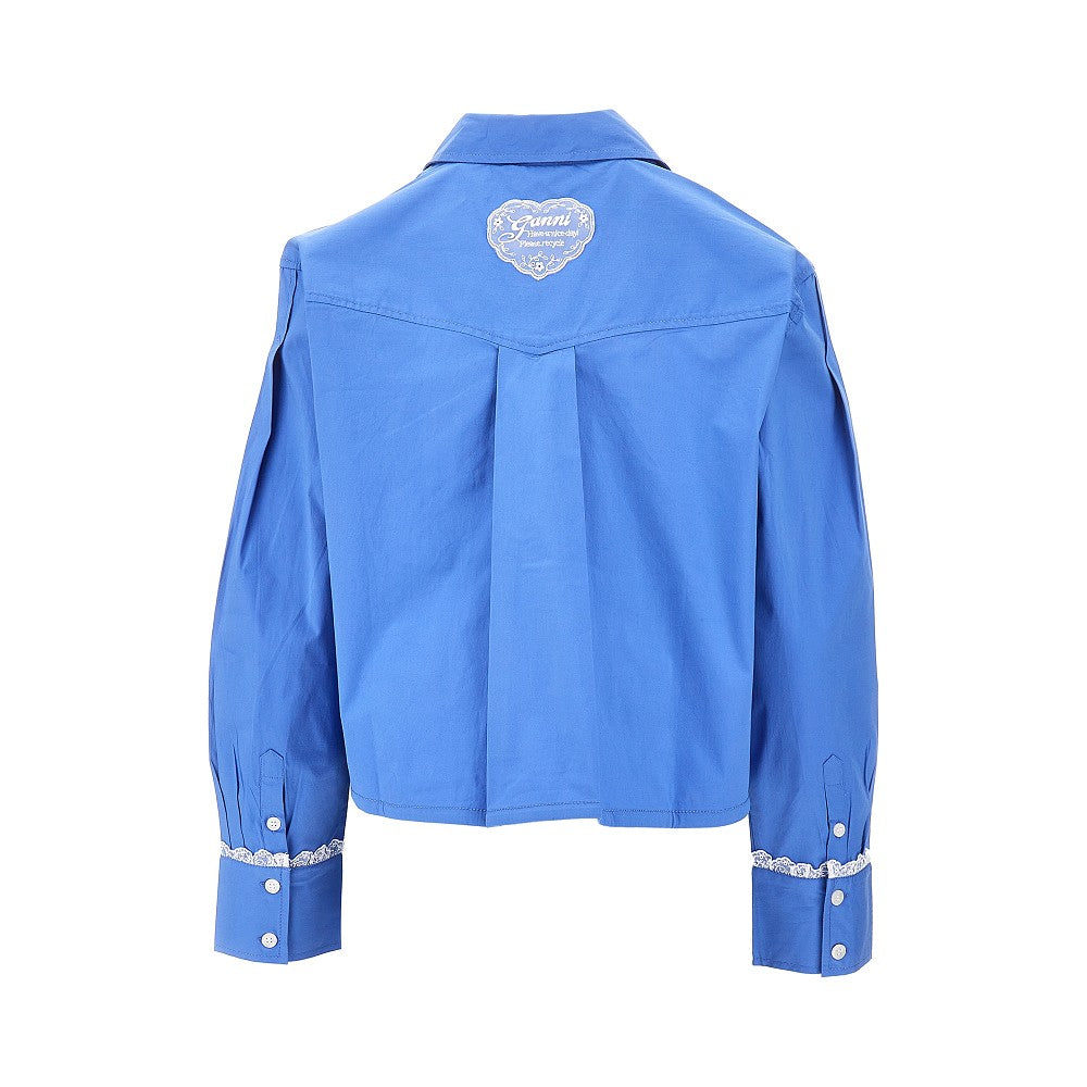 Camicia in popeline con ricamo logo