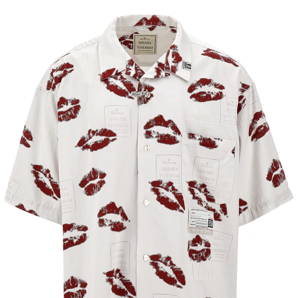 Kiss print cotton-blend shirt