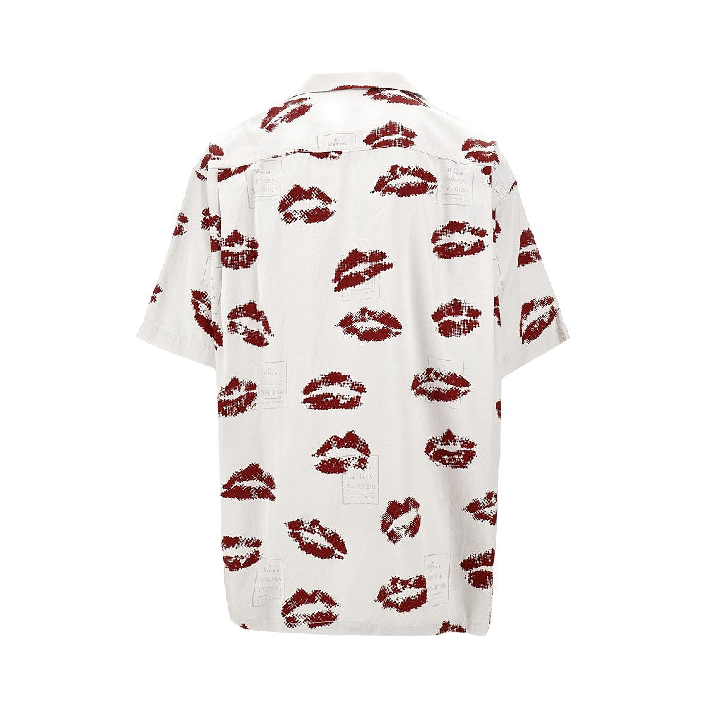 Kiss print cotton-blend shirt