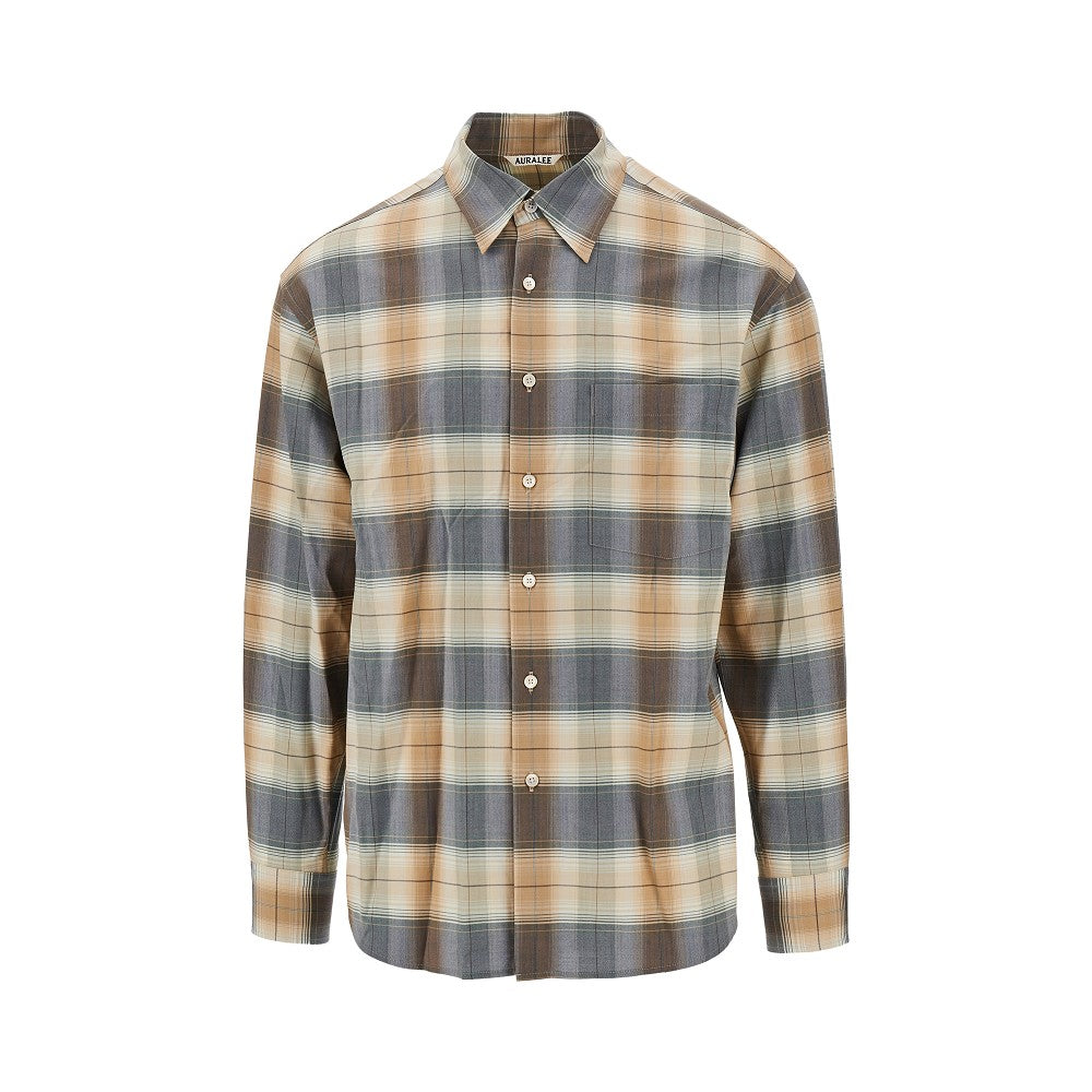 Check light wool shirt
