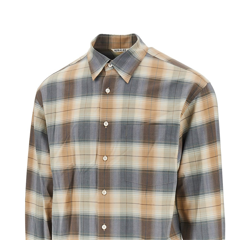 Check light wool shirt