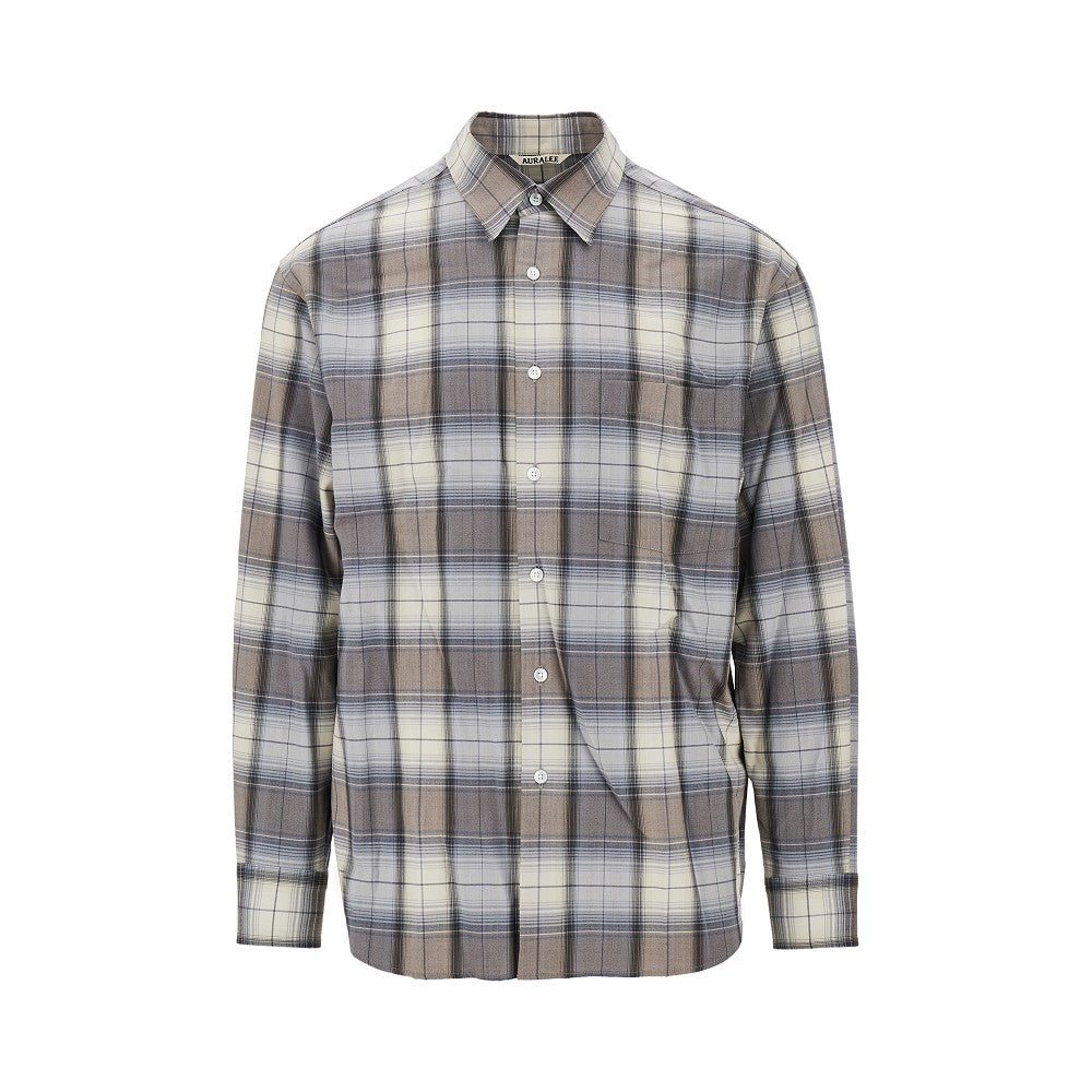 Check light wool shirt