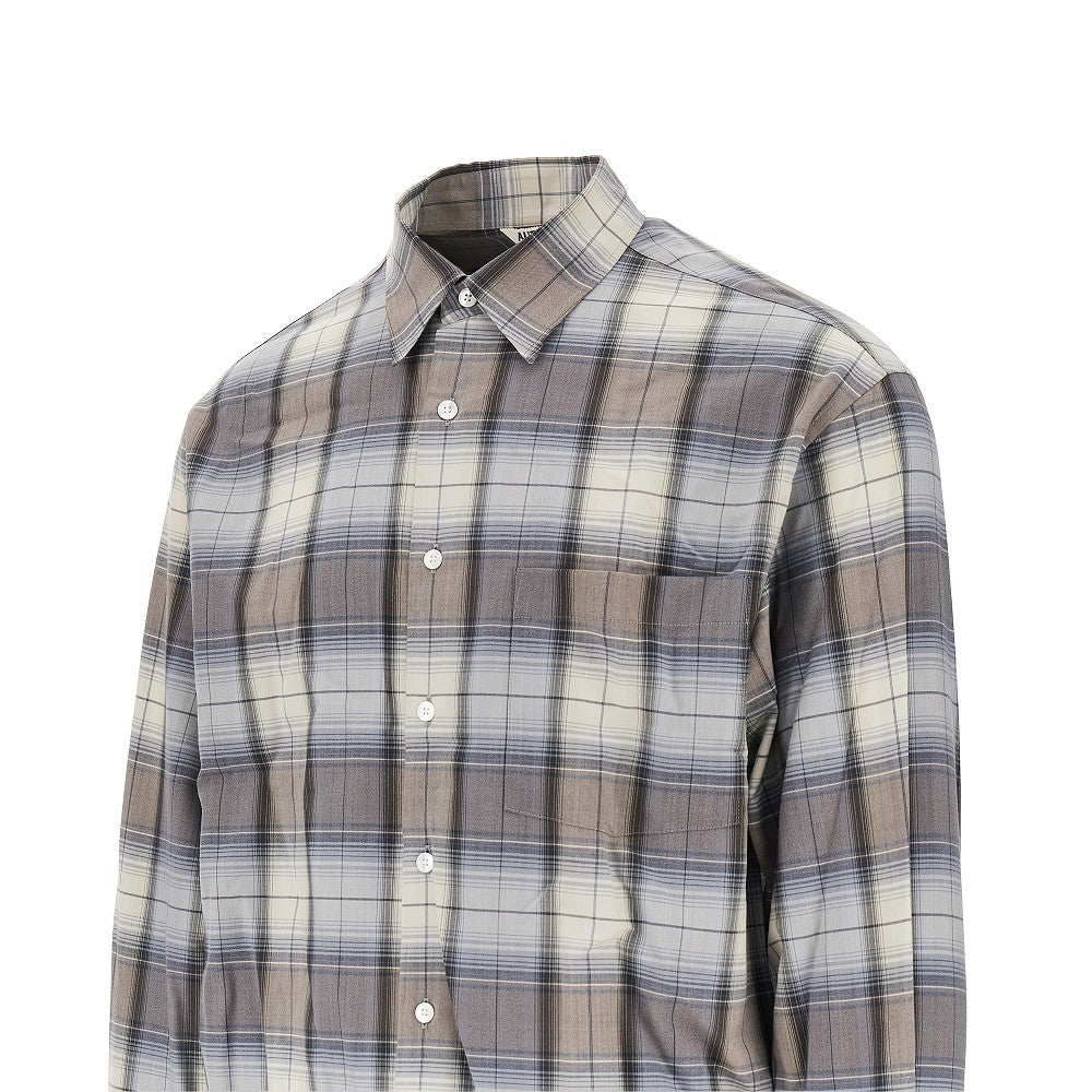 Check light wool shirt