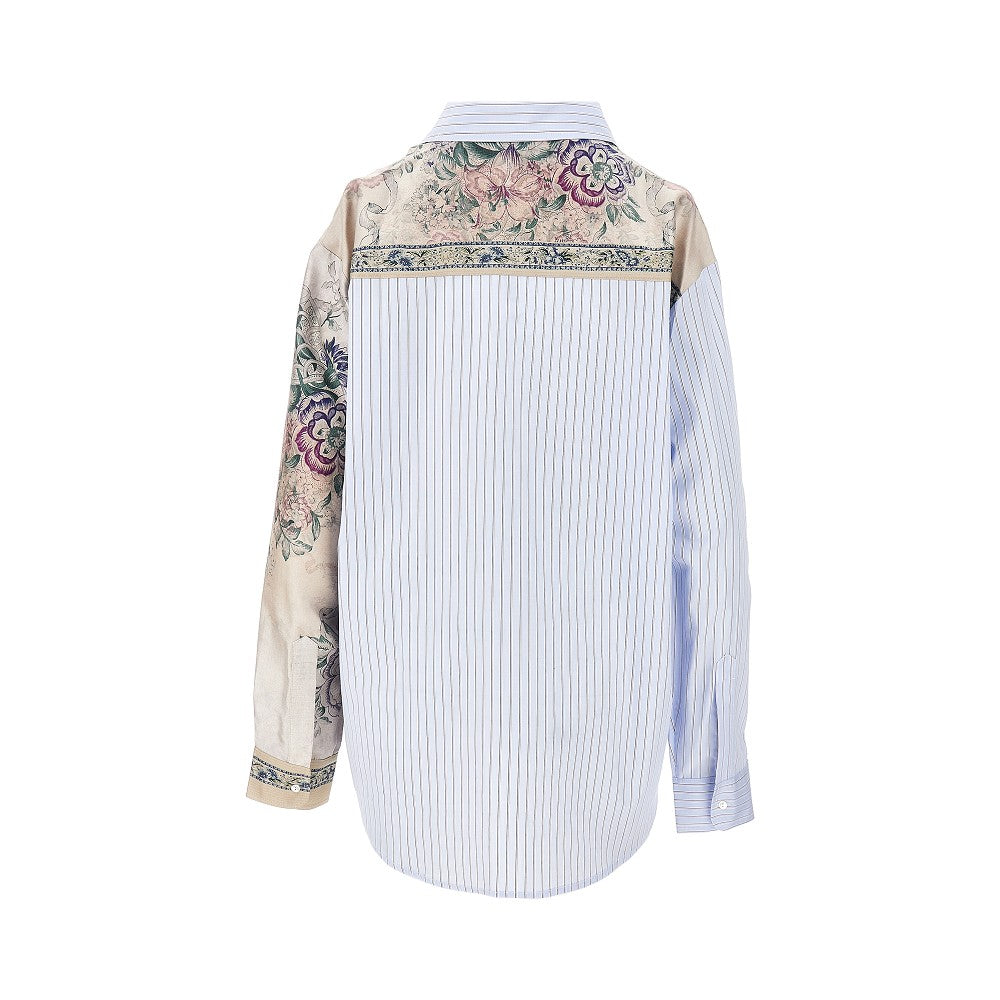 Cotton and silk patchwork shirt