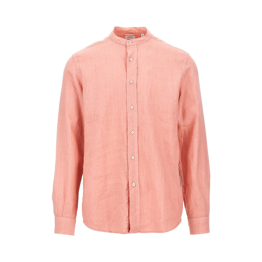 Camicia in lino con collo alla coreana