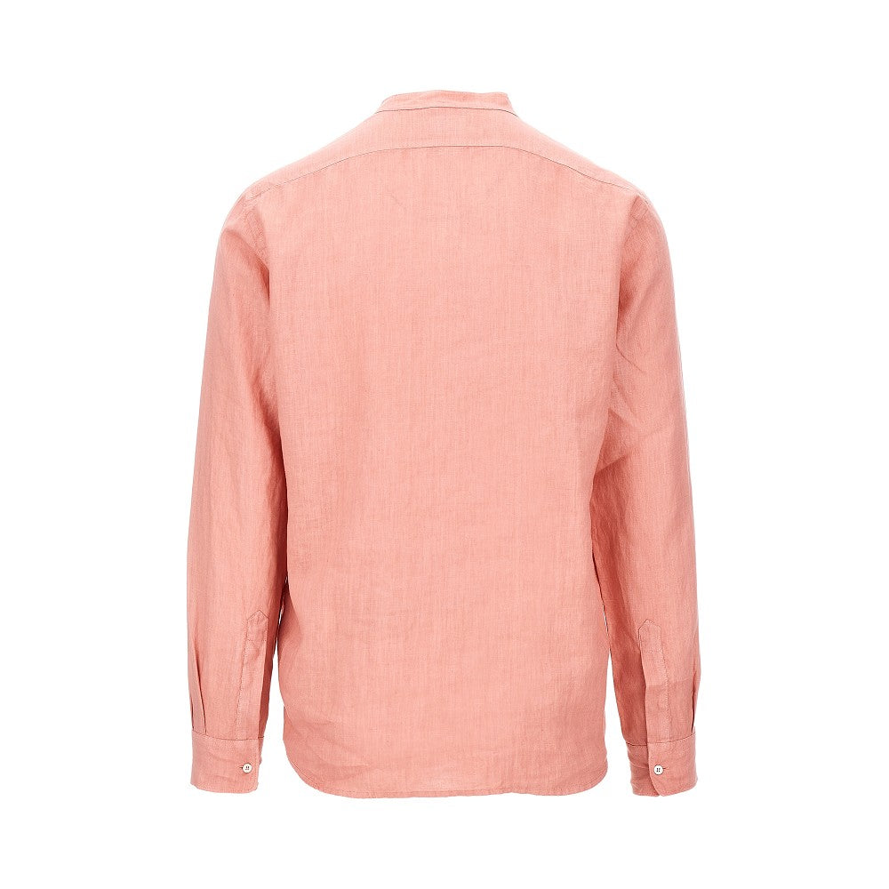 Camicia in lino con collo alla coreana