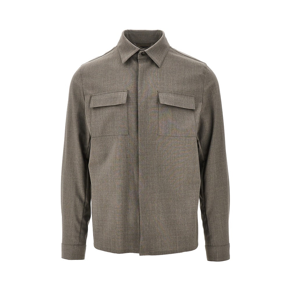 Stretch wool shirt