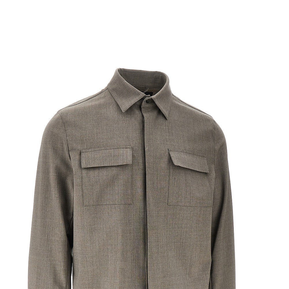 Stretch wool shirt