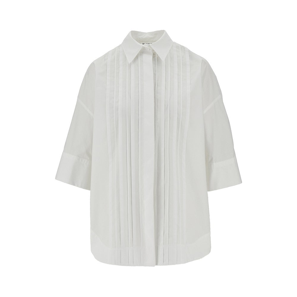 Camicia ovesize in popeline con pieghe