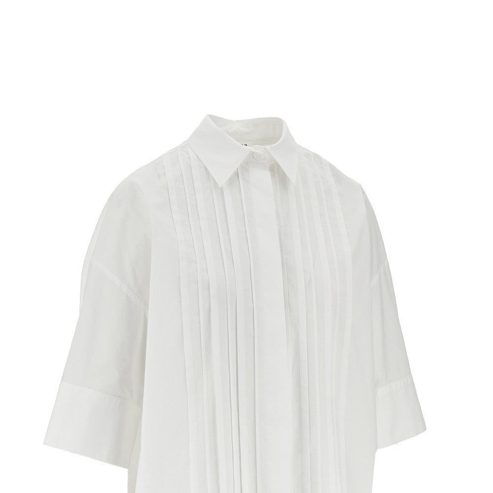 Camicia ovesize in popeline con pieghe