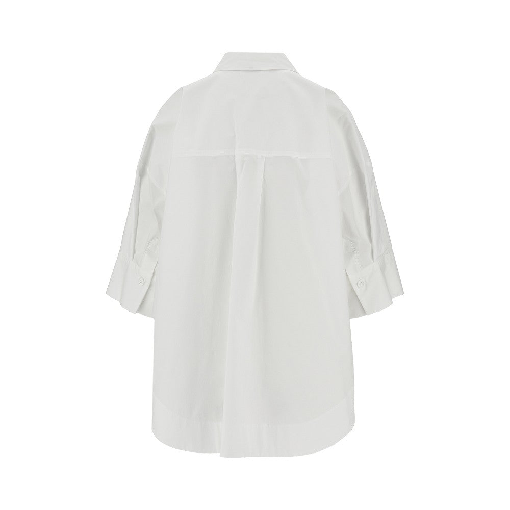 Camicia ovesize in popeline con pieghe