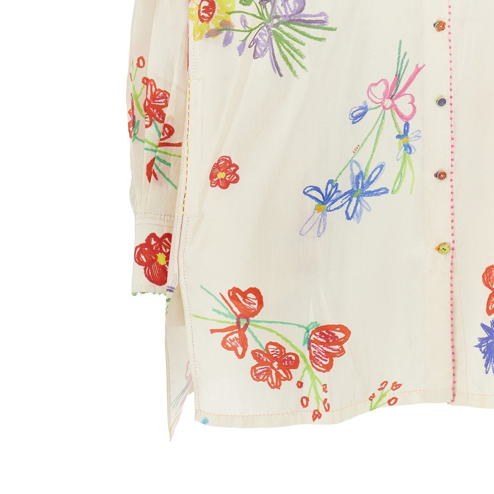 Camicia oversize in seta stampata