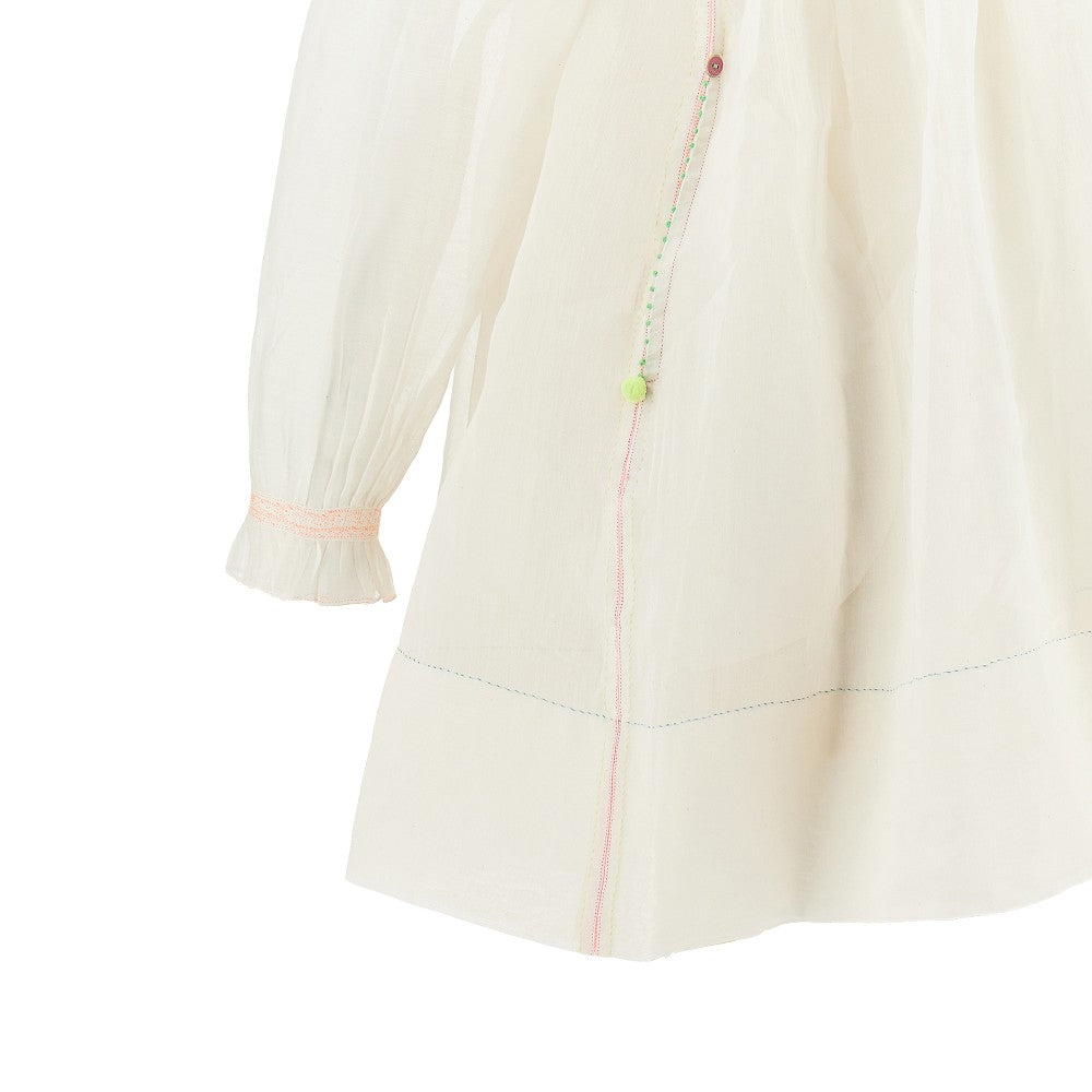 Blusa in cotone e seta con pieghe