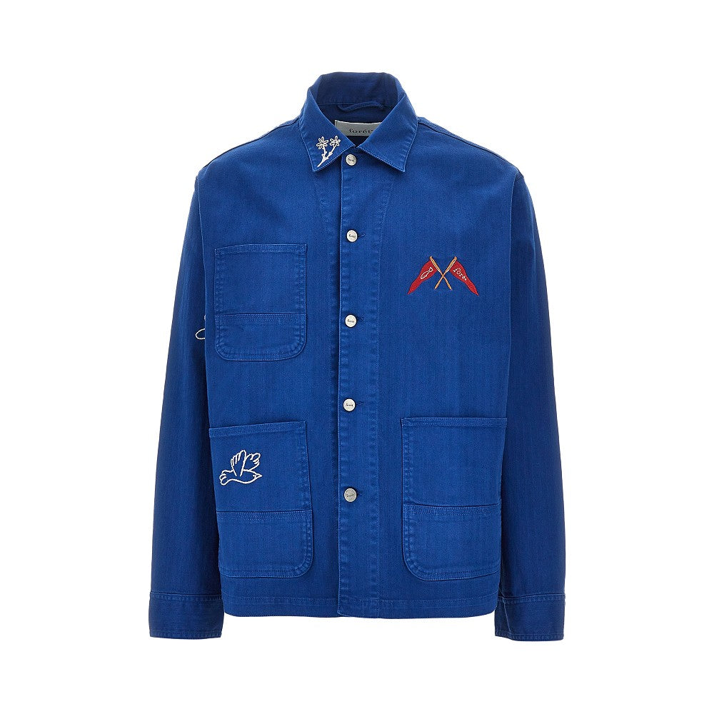 Overshirt in cotone con ricami