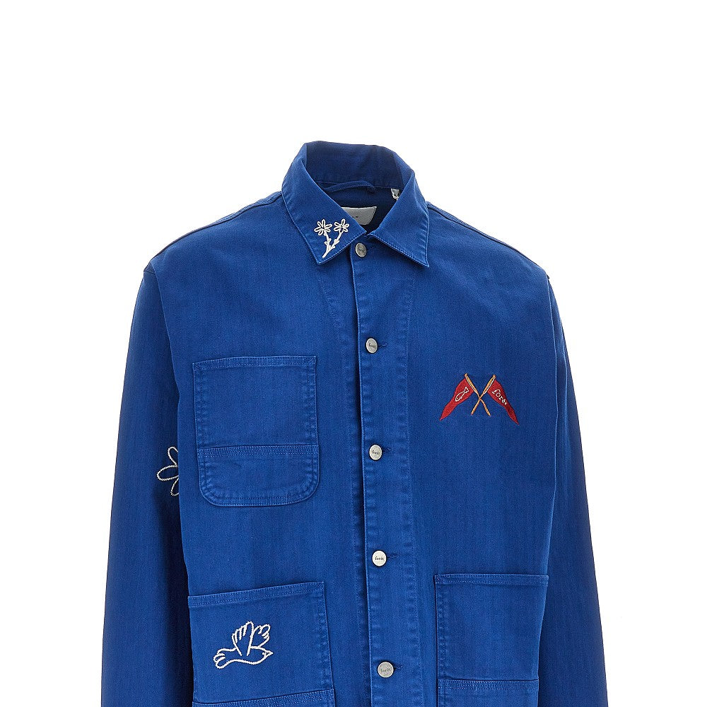 Overshirt in cotone con ricami