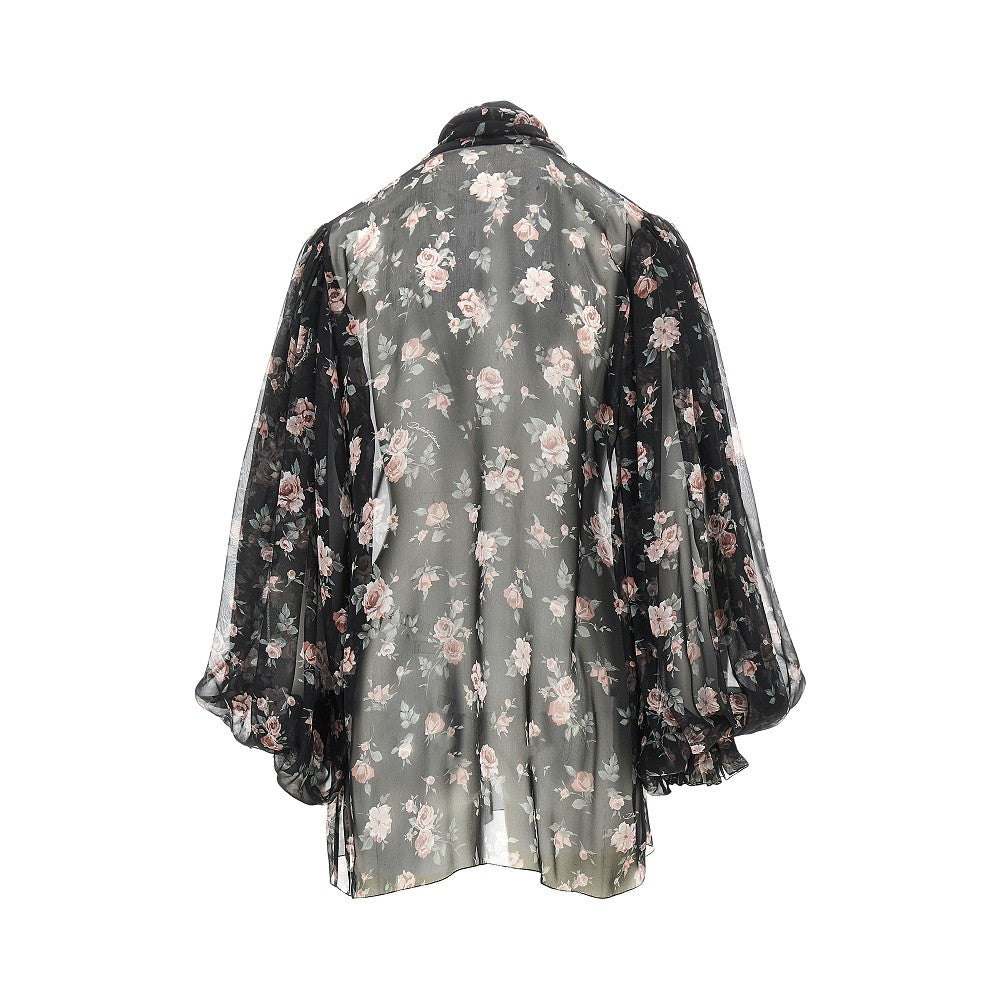 Blusa in chiffon stampa rose vintage