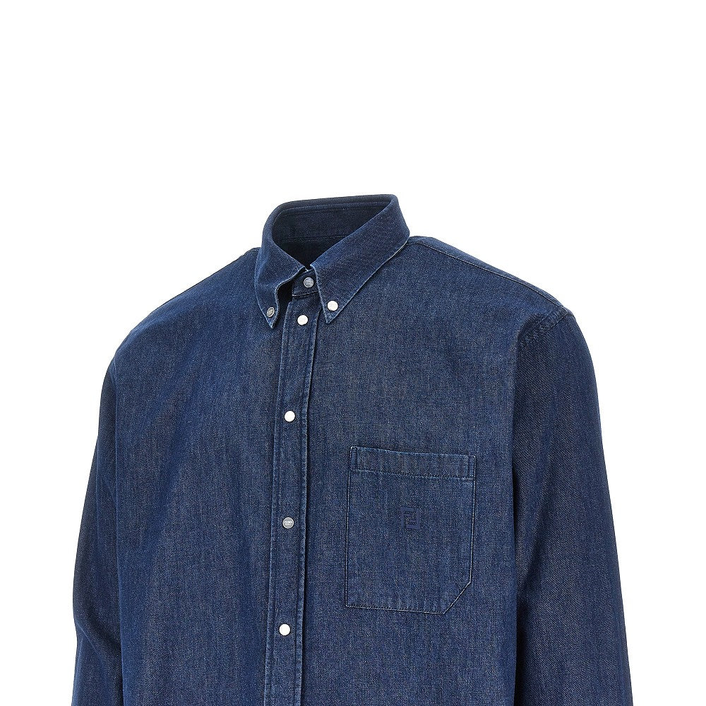 Denim shirt with FF embroidery