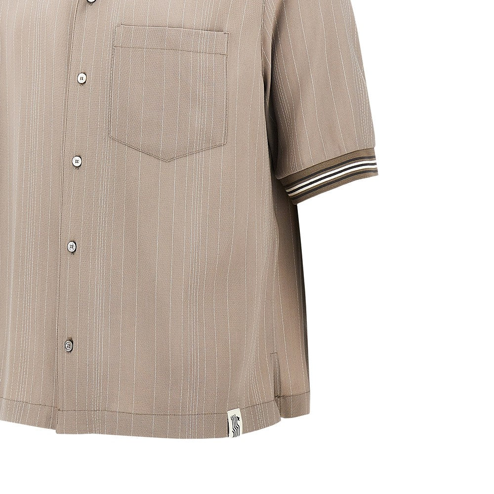 Pinstriped wool-blend shirt