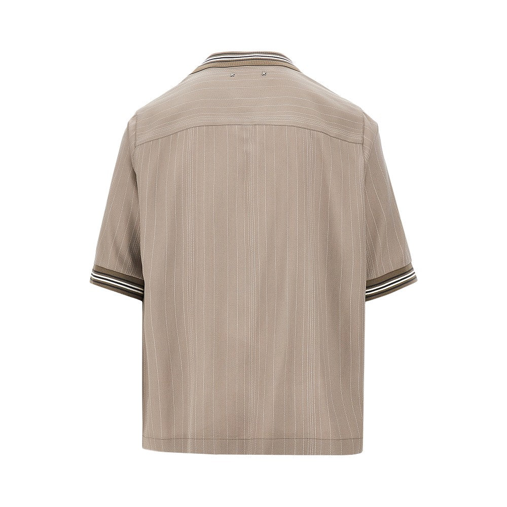 Pinstriped wool-blend shirt