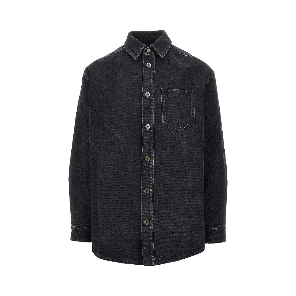 Overshirt in denim con ricamo Anagram
