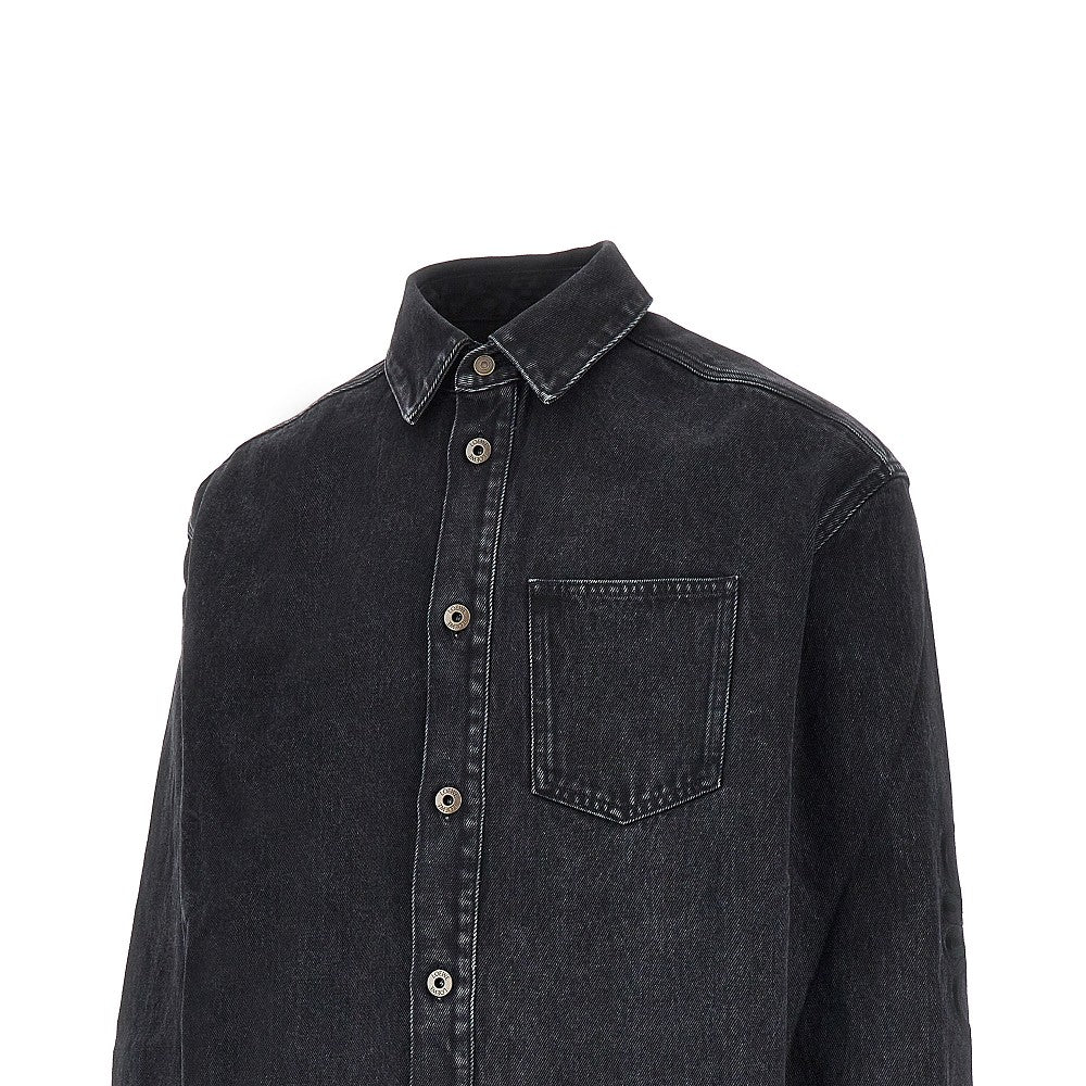 Overshirt in denim con ricamo Anagram