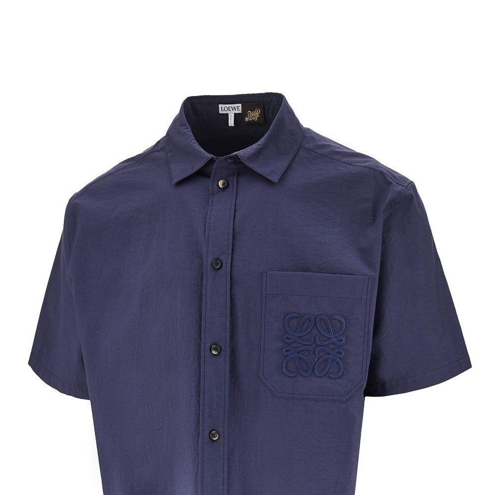 Camicia in misto cotone con ricamo Anagram