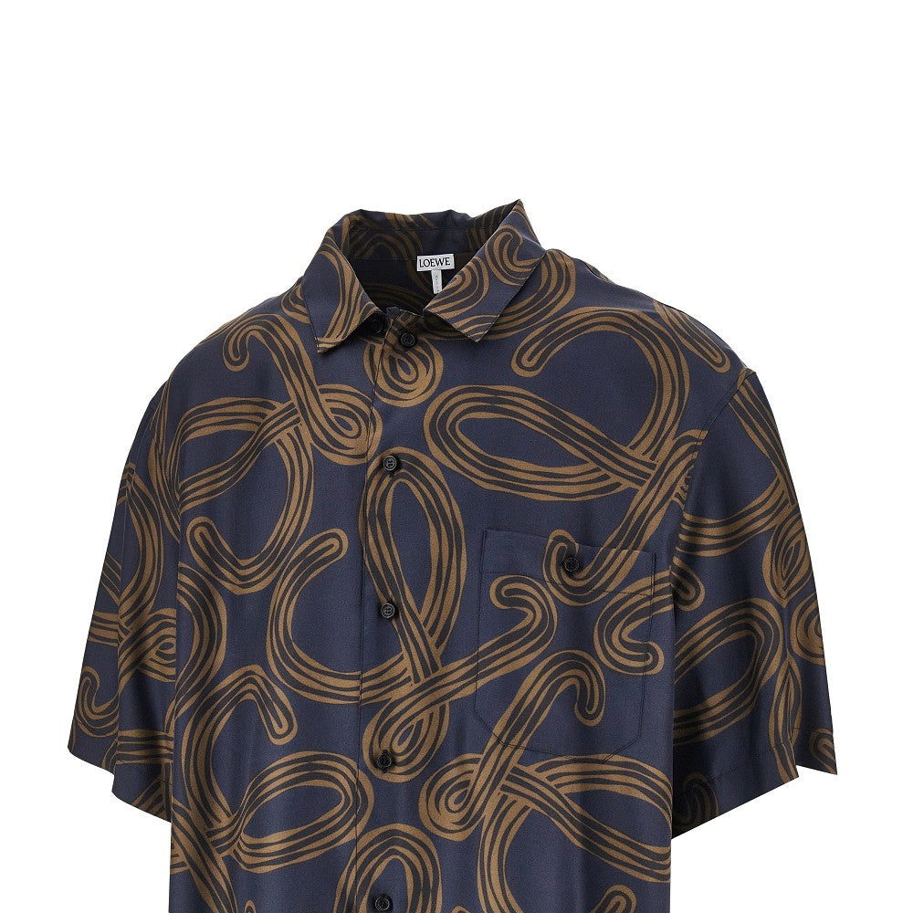 Anagram print silk shirt