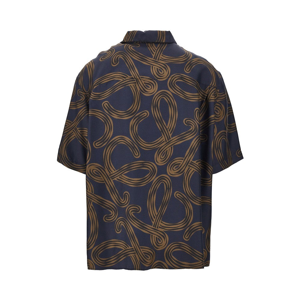 Anagram print silk shirt