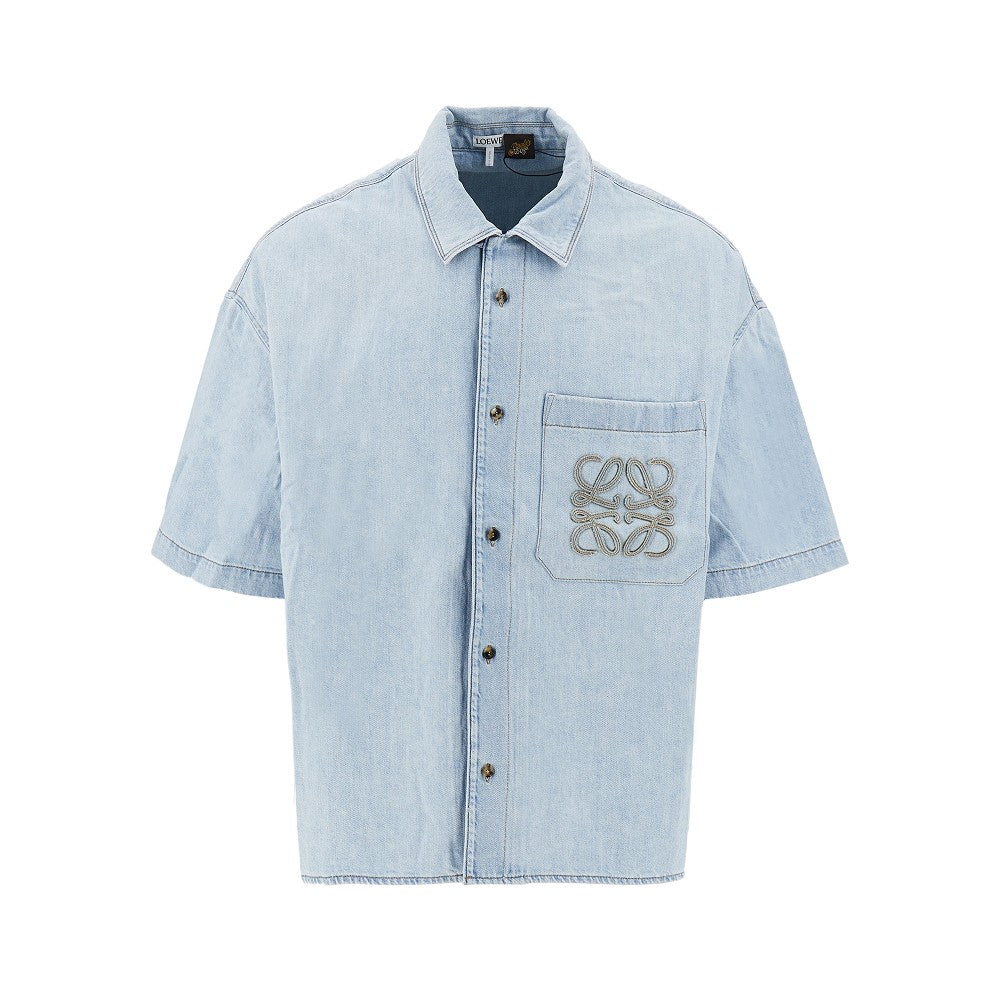Camicia in denim con applicazione Anagram